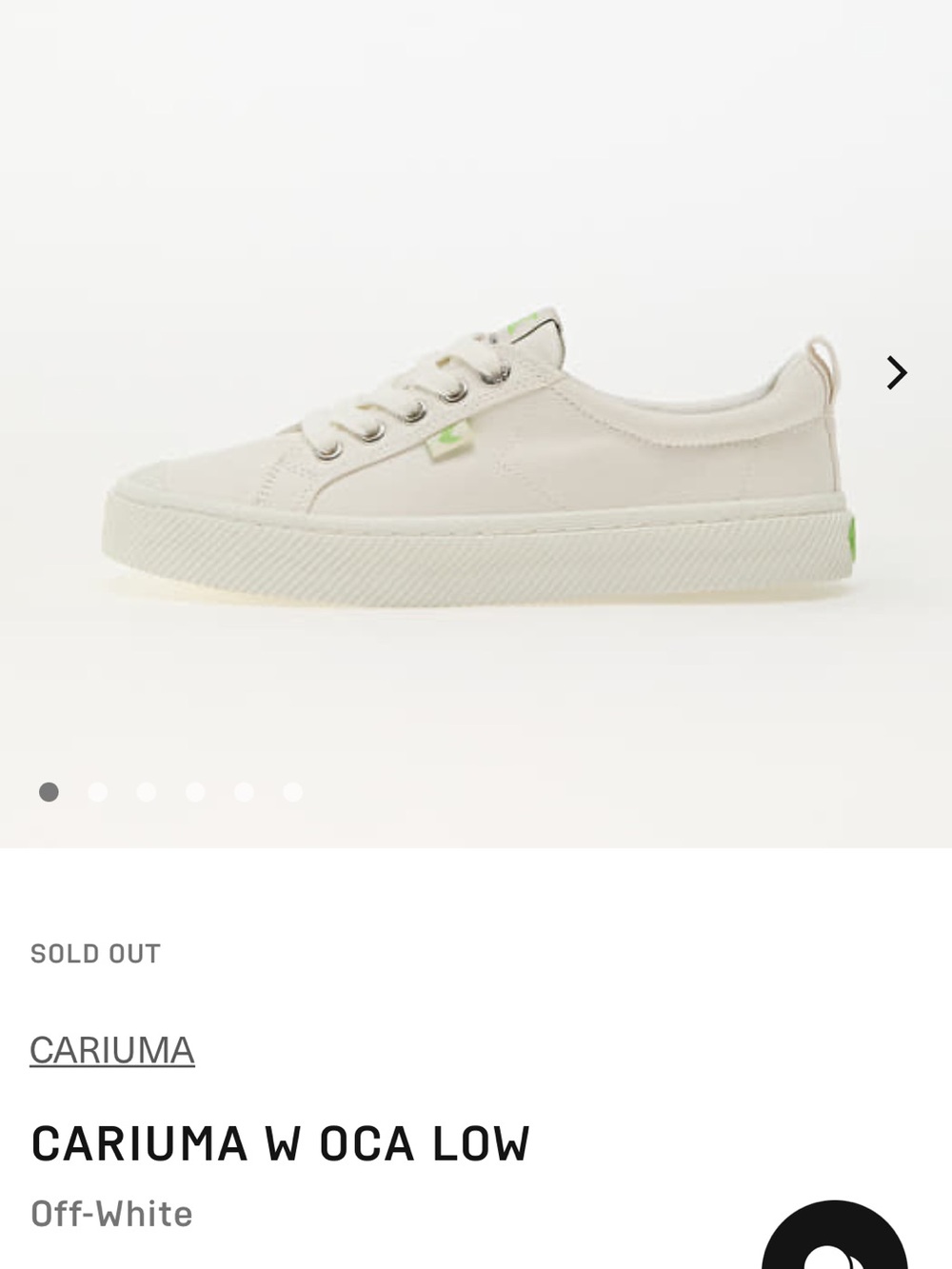 Cariuma OCA Low Off-White Canvas Sneaker Womens 8 Like New Worn 1X No Box.